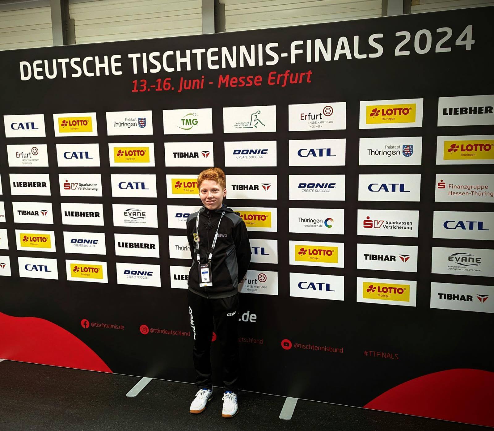 Tischtennis-Talent Hannes Schubert vom SSC Hagen Ahrensburg bei der Deutschen Tischtennismeisterschaft 2024 – Foto: Susanne Schubert