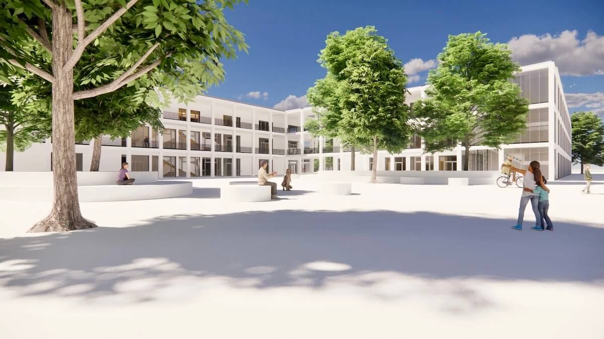 Neubau Schulzentrum am Heimgarten – Simulation