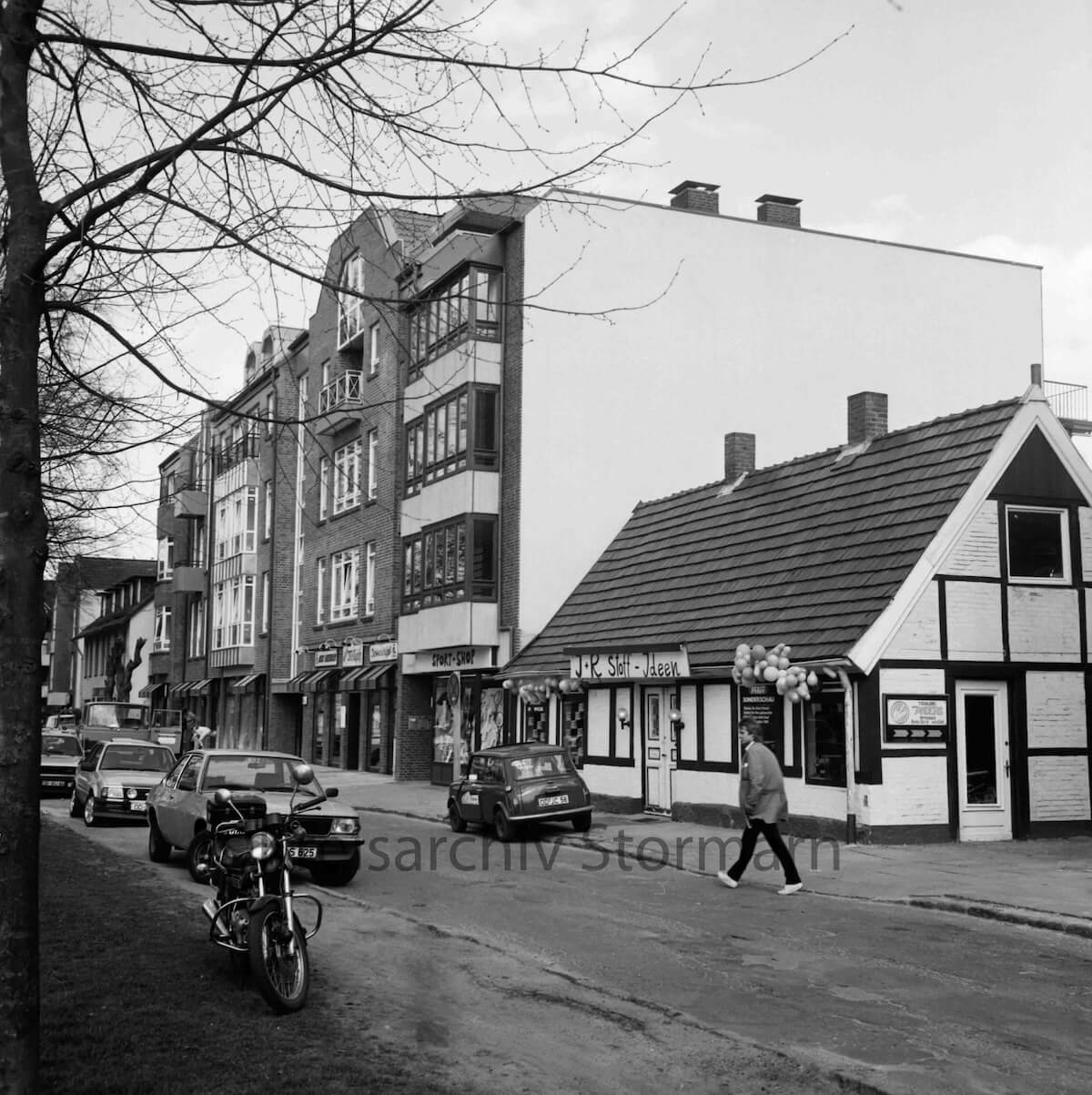 Stoffideen im Jahr 1984 in der Großen Straße in Ahrensburg – Foto: Kreisarchiv Stormarn, Raimund Marfels